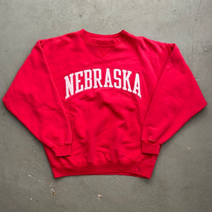 Nebraska Red Embroidered Crewneck Size Large
