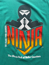 Load image into Gallery viewer, Six Flags Over Georgia Ninja Aqua Single Stitch Sz XL 22x28.5
