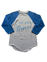 Load image into Gallery viewer, Atlanta Braves 80s 3/4 Sleeve Faded Tag Single Stitch S/M 17x26
