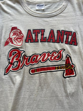 Load image into Gallery viewer, Atlanta Braves 80s Starter Single Stitch Sz S 14x21
