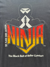 Load image into Gallery viewer, Six Flags Over Georgia Ninja Black Single Stitch Sz L 19x28.5

