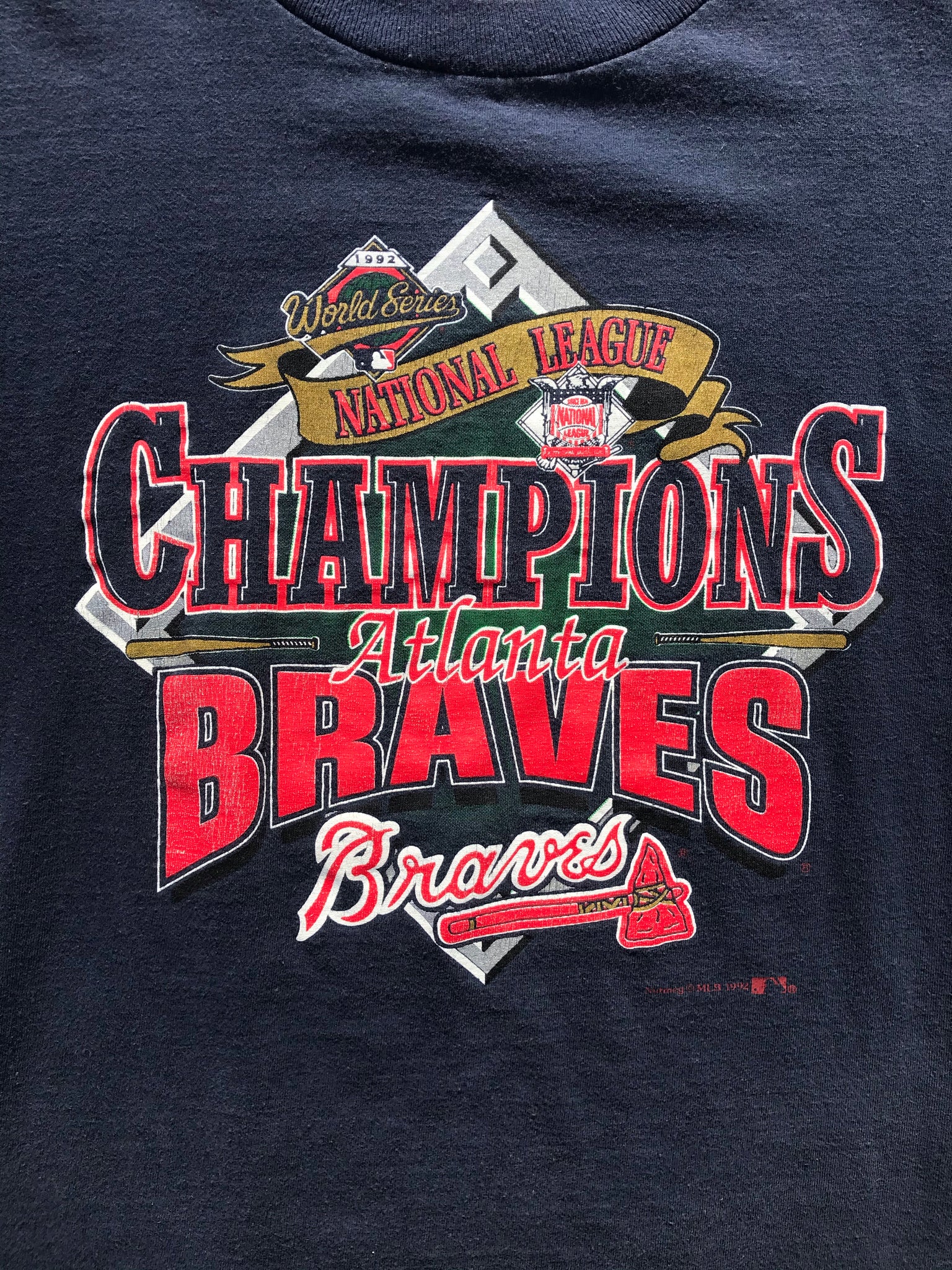 Atlanta Braves National League Champions 1992 T-shirt Extra Large XL USA  Made