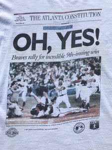 Atlanta Braves Oh, Yes! AJC Newspaper Tee Size Medium