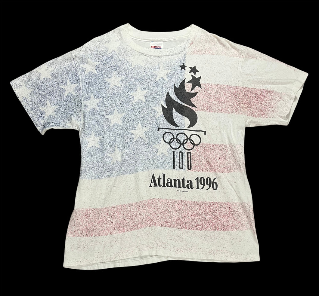 1996 Atlanta Olympics All Over Print United States Flag Tagged Size Large