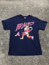 Load image into Gallery viewer, Atlanta Braves 1993 Hanes Blue Graphic Tee Size Large
