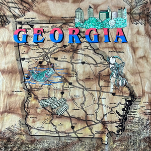 Georgia Map All Over Print Approximately Size Medium